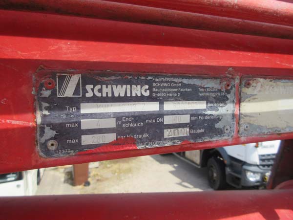 REF 34 - 2003 MAN Schwing concrete pump for sale